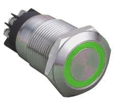 PELR0247 - PRO ELEC - PELR0247 - Vandal Resistant Switch, 19 mm, 1NO / 1NC, Latching, Stainless Steel