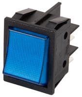 B418C1F000000 - MOLVENO - B418C1F000000 - Rocker Switch, Off-On, DPST, Illuminated, Panel Mount, Blue, B4 Series