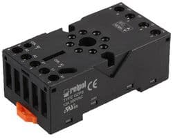 GZP8-BLACK - RELPOL - GZP8-BLACK - Relay Socket, DIN Rail, Through Hole, 8 Pins, 12 A, 230 V