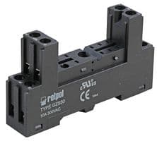 GZS80-BLACK - RELPOL - GZS80-BLACK - Relay Socket, DIN Rail, Plug, 8 Pins, 10 A, 230 V
