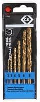T3293 - CK TOOLS - T3293 - Drill Bit Set, Metal, Titanium Nitride Coating, 6 Pieces of 2mm, 3mm, 4mm, 5mm, 6mm and 8mm