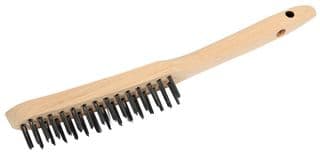 21-0417 - DURATOOL - 21-0417 - Wire Brush, 2 Row, Steel, Wood Handle, 35 mm Width, 265 mm Length