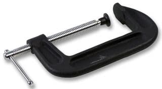 D00095 - DURATOOL - D00095 - G Clamp, 4", Matt Black Finish, with Fine Thread