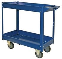 D00317 - DURATOOL - D00317 - Service Cart, 2 Tier, 4 Castors, 2 Fixed, 2 Swivel, 100kg Capacity