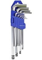 D00594 - DURATOOL - D00594 - Metric Hex Key Set, Ball End, 9 Pieces of 1.5mm, 2mm, 2.5mm, 3mm, 4mm, 5mm, 6mm, 8mm, 10mm Hex Keys