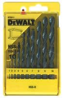DT5911-QZ - DEWALT - DT5911-QZ - HSS-R Drill Bit Set, 10 Piece