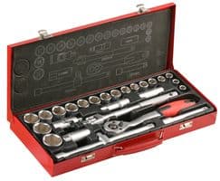 D01918 - DURATOOL - D01918 - 27 Piece Drive Socket Set Supplied in a Metal Case