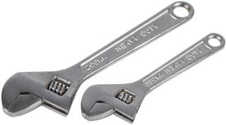 D03106 - DURATOOL - D03106 - Adjustable Wrench Set, Chrome Finish, 2 Pieces of 150mm and 200mm Wrench