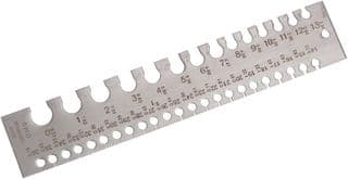 D03118 - DURATOOL - D03118 - Wire Gauge, Stainless Steel, 37 Hole, 0 - 36 SWG, Etched