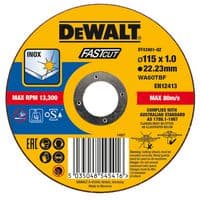 DT43901-QZ - DEWALT - DT43901-QZ - 4 1/2" (115mm x 1mm x 22.23mm) Angle Grinder Inox / Metal FastCut Cutting Disc