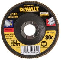 DT30621-QZ - DEWALT - DT30621-QZ - 4 1/2" (115mm x 22.23mm) 80 Grit Angle Grinder Extreme Flap Disc
