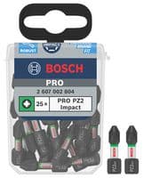 2607002804 - BOSCH - PROFESSIONAL / BLUE - 2607002804 - POZI IMPACT CONTROL BITS - PZ2 (25PC)
