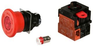 A22EL-M-24A-11 - OMRON STI - A22EL-M-24A-11 - EMERGENCY STOP SWITCH, SPST-NC / SPST-NO, 24V