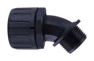 166-90331 HG038-45-0500-PA66-BK - HELLERMANNTYTON - 166-90331 HG038-45-0500-PA66-BK - CONDUIT FITTING, 45 DEG, 0.38" DIA, PA66