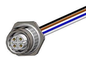 FPM12A04I12DR01 - NORCOMP - FPM12A04I12DR01 - SENSOR CORD, 4P M12 RCPT-FREE END, 12"