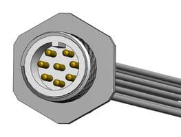 MPM12A08I06AF03. - NORCOMP - MPM12A08I06AF03. - M12 8 pos male brass/nickel front PG9 6" pigtail
