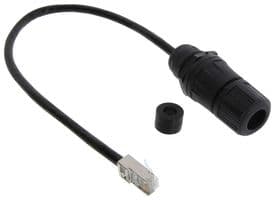 CG-C6A-MF - L-COM - CG-C6A-MF - IP68 RJ45 CATEGORY 6A RATED FEED-THROUGH CABLE GLAND WITH 12" RJ45 CABLE