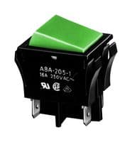 A8A213-1 - OMRON ELECTRONIC COMPONENTS - A8A213-1 - ROCKER SWITCH, DPST, 0.0015A, 100V, GRN