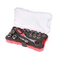 22-27110 - DURATOOL - 22-27110 - 15 Piece Socket Set 3/8" Ratchet