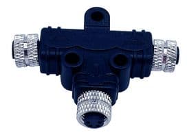 T54-A03-FMMR001 - NORCOMP - T54-A03-FMMR001 - T SPLITTER CONN, 3P M8 RCPT-2X3P PLUG