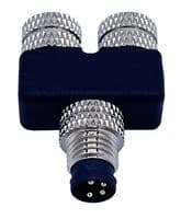 Y54-A04-MFFR001. - NORCOMP - Y54-A04-MFFR001. - Y SPLITTER CONN, 4P M8 PLUG-2X4P RCPT
