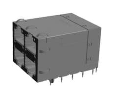 RJMG322DN11E3ER - AMPHENOL COMMUNICATIONS SOLUTIONS - RJMG322DN11E3ER - RJ45 CONN, R/A JACK, 8P8C, 4PORT, TH