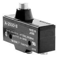 A-20GQ-B - OMRON INDUSTRIAL AUTOMATION - A-20GQ-B - MICROSWITCH, PLUNGER, SPDT, 20A, 500V