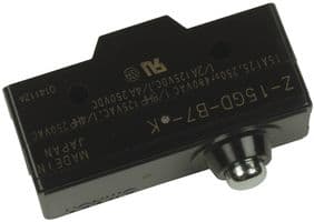 Z-15GD-B7-K - OMRON INDUSTRIAL AUTOMATION - Z-15GD-B7-K - MICRO SW, SPRING PLUNGER, SPDT, 15A 250V