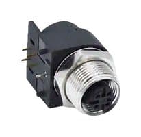 861-D04-21SR004 - NORCOMP - 861-D04-21SR004 - SENSOR CONN, M12, 4POS, R/A RCPT, PANEL