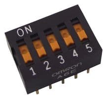 A6E-5101-N. - OMRON ELECTRONIC COMPONENTS - A6E-5101-N. - DIP SWITCH, 5POS, SPST, FLAT