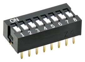 A6E-8101-N - OMRON ELECTRONIC COMPONENTS - A6E-8101-N - DIP SWITCH, 8POS, SPST, FLAT
