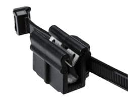 156-00876 - HELLERMANNTYTON - 156-00876 - OUTSIDE SERRATED CABLE TIE & EDGE CLIP, 8.0" LONG, EC22, 1 3 MM PANEL, 50LB, PA66HS, BLACK, 500/PKG 75Y4294