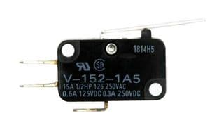 V-152-1A5 - OMRON ELECTRONIC COMPONENTS - V-152-1A5 - MICRO SW, SPDT, 15A, 250VAC, SOLDER LUG