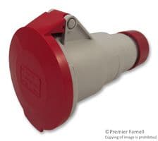 PE3264PVB - ILME - PE3264PVB - Pin & Sleeve Connector, 32 A, 415 V, Cable Mount, Socket, 3P+E, Red