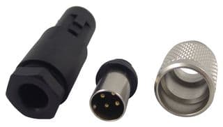 99 0409 00 04 - BINDER - 99 0409 00 04 - Circular Connector, Subminiature Circular Connector, 712 Series, Cable Mount Plug, 4 Contacts