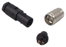 99 0402 00 02 - BINDER - 99 0402 00 02 - Circular Connector, Subminiature Circular Connector, 712 Series, Cable Mount Receptacle, 2 Contacts