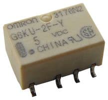 G6KU-2FY DC5 - OMRON ELECTRONIC COMPONENTS - G6KU-2FY DC5 - Signal Relay, 5 VDC, DPDT, 1 A, G6K Series, Surface Mount, Latching Single Coil