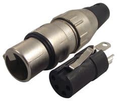 700-0400 - DELTRON COMPONENTS - 700-0400 - XLR Connector, 4 Contacts, Jack, Cable Mount, Silver Plated Contacts, Metal Body, 7000