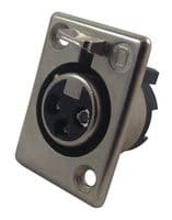 702-0300 - DELTRON COMPONENTS - 702-0300 - XLR Connector, 3 Contacts, Jack, Panel Mount, Silver Plated Contacts, Metal Body, 7000