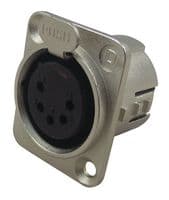 716-0500 - DELTRON COMPONENTS - 716-0500 - XLR Connector, 5 Contacts, Jack, Panel Mount, Silver Plated Contacts, Metal Body