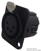 718-0400 - DELTRON COMPONENTS - 718-0400 - XLR Connector, 4 Contacts, Jack, Panel Mount, Silver Plated Contacts, Metal Body