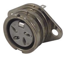 593-0400 - DELTRON COMPONENTS - 593-0400 - DIN Audio / Video Connector, Locking, 4 Contacts, Jack, Panel Mount, Solder, Silver Plated Contacts