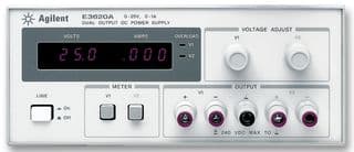 E3620A - KEYSIGHT TECHNOLOGIES - E3620A - Bench Power Supply, Non-Programmable, Fixed, 2 Output, 0 V, 25 V, 0 A, 1 A
