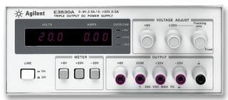 E3630A - KEYSIGHT TECHNOLOGIES - E3630A - Bench Power Supply, Non-Programmable, Fixed, 3 Output, -20 V, 20 V, 500 mA, 2.5 A