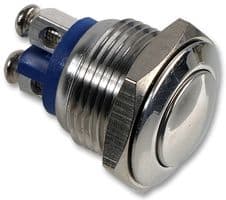 MP0042/2 - BULGIN / PARTNER STOCK - MP0042/2 - Vandal Resistant Switch, 16.2 mm, SPST-NO, Momentary, Round Domed, Natural