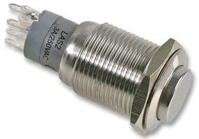 MP0045/3D0NN000 - BULGIN / PARTNER STOCK - MP0045/3D0NN000 - Vandal Resistant Switch, MP0045/3D Series, 16.2 mm, DPDT, Momentary, Round Raised, Natural
