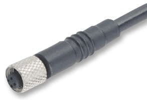 79-3108-52-04 - BINDER - 79-3108-52-04 - Circular Cable Assembly, M5 Sensor Receptacle to Free End, 4 Ways, 6.6 ft, 2 m, Black