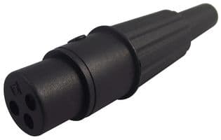 APF - CLIFF ELECTRONIC COMPONENTS - APF - XLR Connector, 3 Contacts, Socket, Cable Mount, Silver Plated Contacts, Nylon (Polyamide) Body