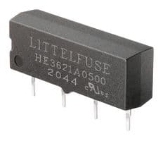 HE3621A0500 - LITTELFUSE - HE3621A0500 - Reed Relay, SPST-NO, 5 VDC, HE3600 Series, Through Hole, 500 ohm, 500 mA