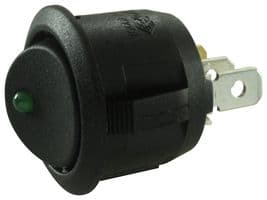 R13-112B9-02-BBG-0A - MULTICOMP PRO - R13-112B9-02-BBG-0A - Rocker Switch, On-Off, SPST, Illuminated, Panel Mount, Green, R13